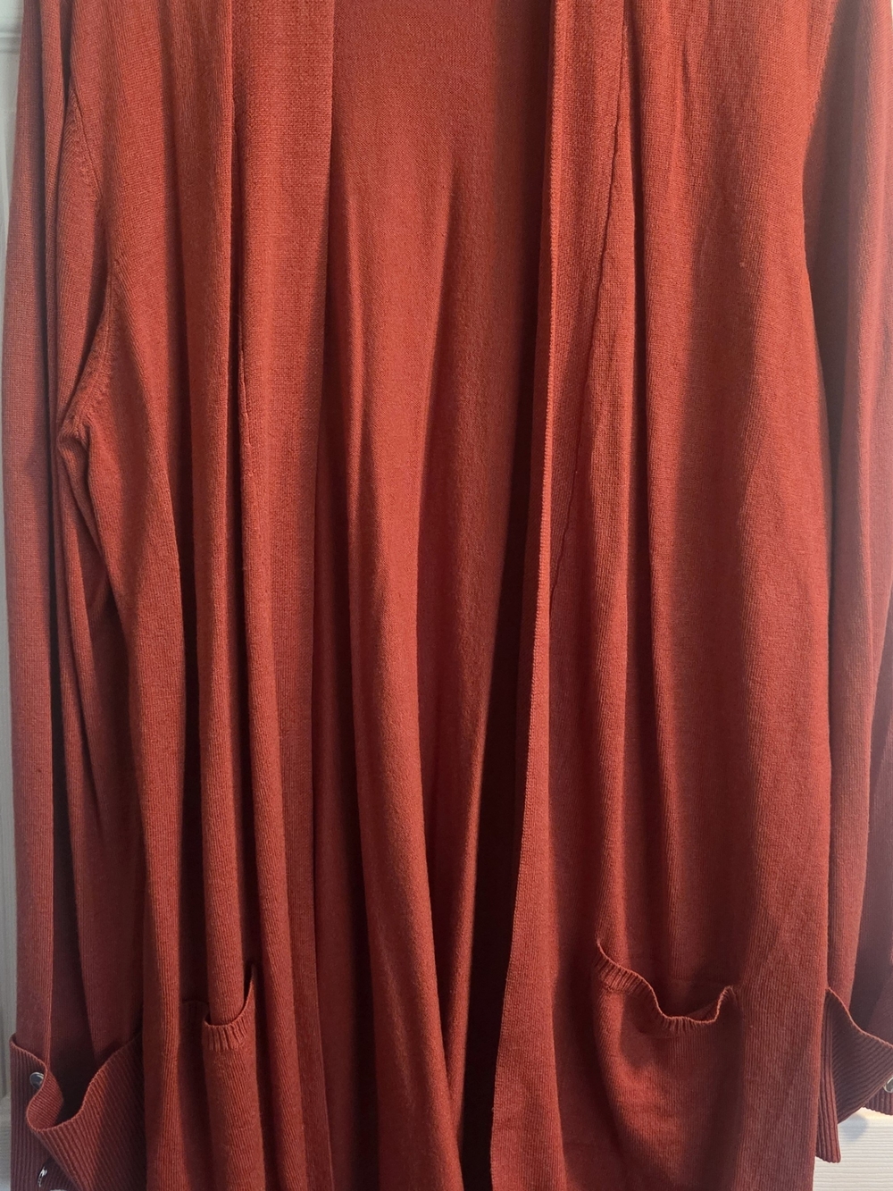 Lightweight Maxi Cardigan in Rust - Elegant Layering